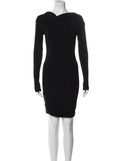 Pre-owned Donna Karan Cowl Neck Mini Dress In Black