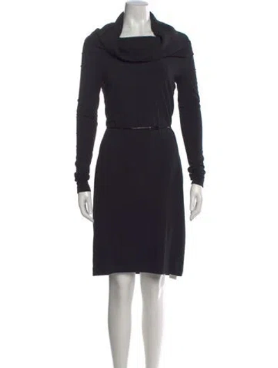 Pre-owned Donna Karan Cowl Neck Mini Dress In Black