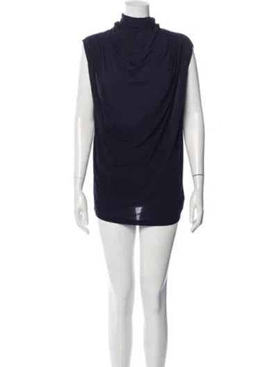 Pre-owned Donna Karan Cowl Neck Mini Dress In Blue