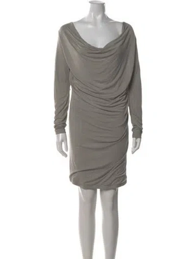 Pre-owned Donna Karan Cowl Neck Mini Dress In Neutral