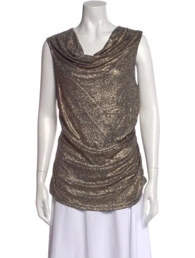 Pre-owned Donna Karan Cowl Neck Sleeveless Blouse In Multi