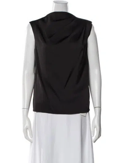 Pre-owned Donna Karan Cowl Neck Sleeveless Blouse W/ Tags In Gray