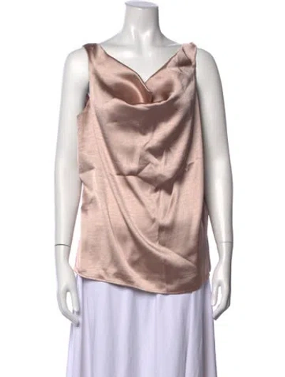 Pre-owned Donna Karan Cowl Neck Sleeveless Top In Pink