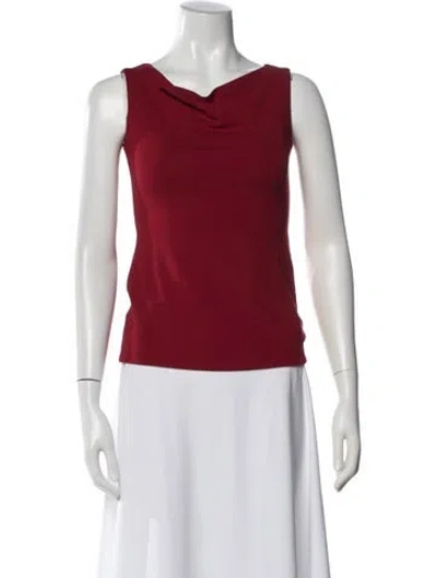 Pre-owned Donna Karan Cowl Neck Sleeveless Top In Red