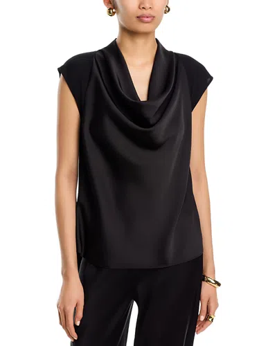 Donna Karan Cowlneck Top In Black