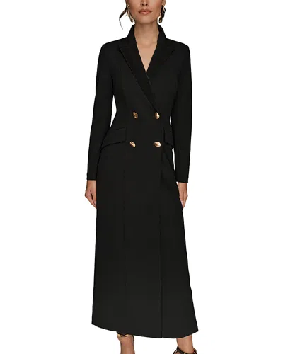 Donna Karan Crepe Coat Dress In Black