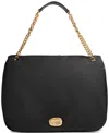 Donna Karan Crepe Large Nylon Shoulder With Chain Strap In Black