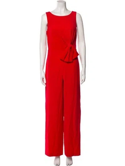 Pre-owned Donna Karan Crew Neck Jumpsuit In Red