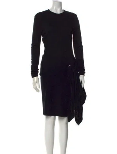 Pre-owned Donna Karan Crew Neck Knee-length Dress In Black