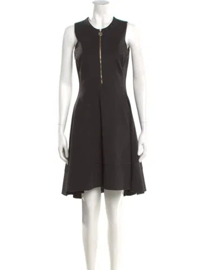 Pre-owned Donna Karan Crew Neck Knee-length Dress In Gray