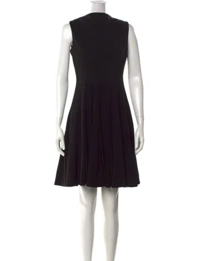 Pre-owned Donna Karan Crew Neck Knee-length Dress W/ Tags In Black