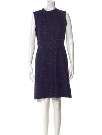 Pre-owned Donna Karan Crew Neck Knee-length Dress W/ Tags In Blue