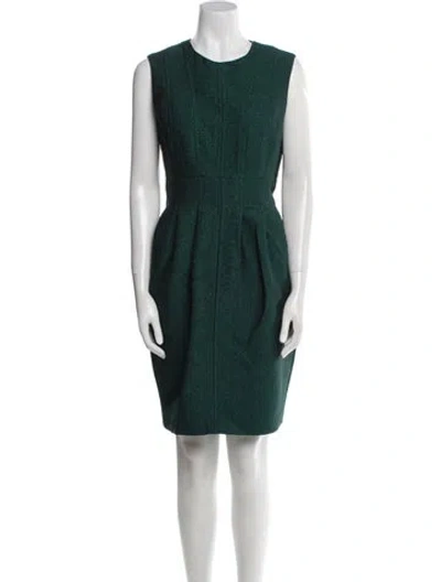 Pre-owned Donna Karan Crew Neck Knee-length Dress W/ Tags In Green