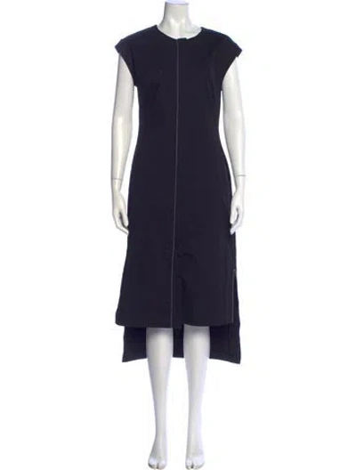 Pre-owned Donna Karan Crew Neck Long Dress In Black