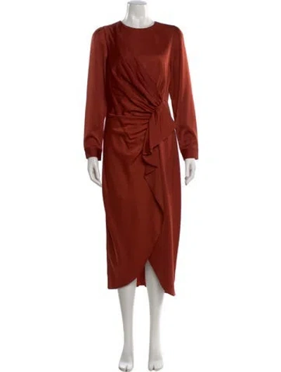 Pre-owned Donna Karan Crew Neck Long Dress In Orange