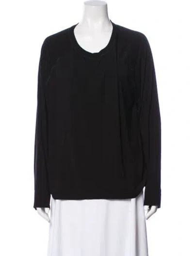 Pre-owned Donna Karan Crew Neck Long Sleeve Top In Gray