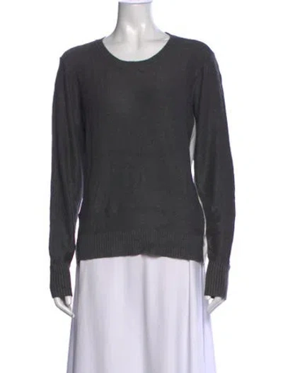 Pre-owned Donna Karan Crew Neck Long Sleeve Top W/ Tags In Grey