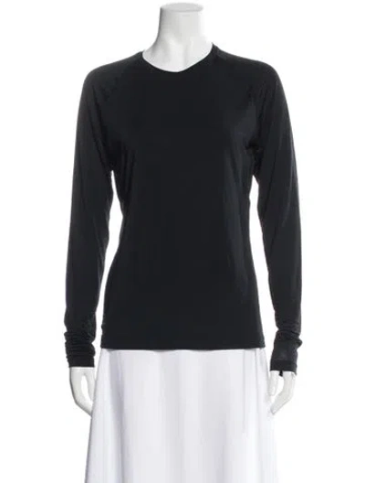 Pre-owned Donna Karan Crew Neck Long Sleeve T-shirt In Black