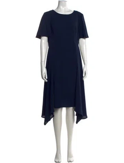 Pre-owned Donna Karan Crew Neck Midi Length Dress In Blue