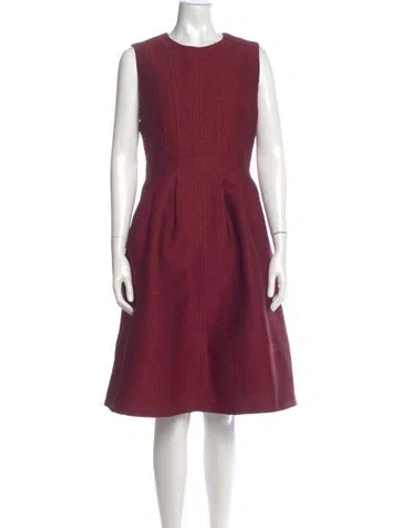 Pre-owned Donna Karan Crew Neck Midi Length Dress W/ Tags In Burgundy