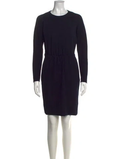 Pre-owned Donna Karan Crew Neck Mini Dress In Black