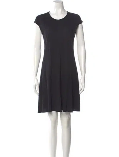 Pre-owned Donna Karan Crew Neck Mini Dress In Black