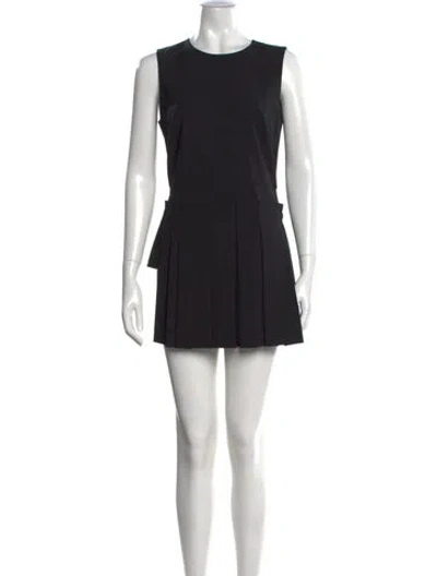 Pre-owned Donna Karan Crew Neck Mini Dress In Black