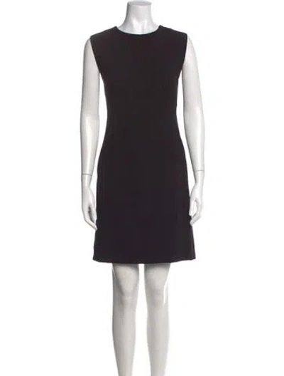 Pre-owned Donna Karan Crew Neck Mini Dress In Black