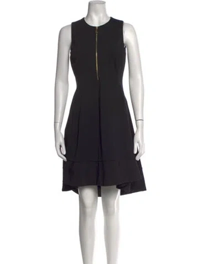 Pre-owned Donna Karan Crew Neck Mini Dress In Black