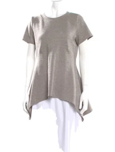 Pre-owned Donna Karan Crew Neck Mini Dress In Gray