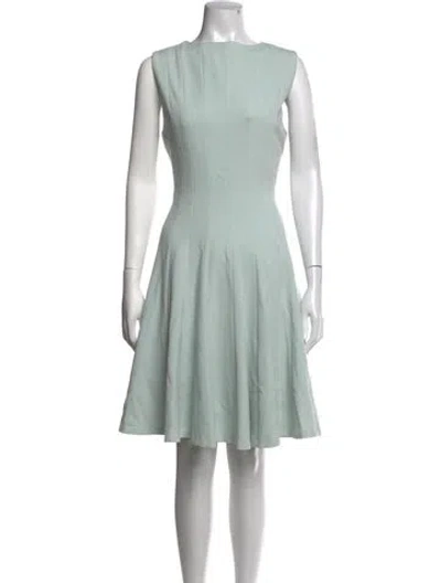 Pre-owned Donna Karan Crew Neck Mini Dress In Green