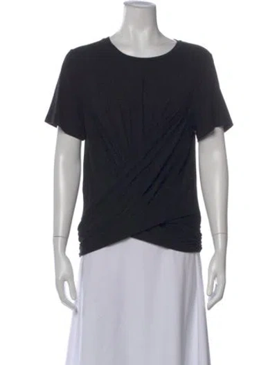 Pre-owned Donna Karan Crew Neck Short Sleeve Top In Black