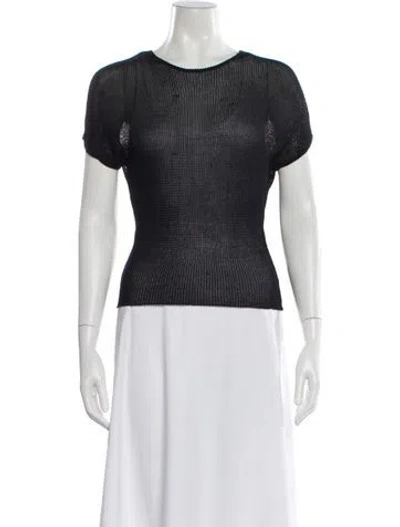 Pre-owned Donna Karan Crew Neck Short Sleeve Top In Gray