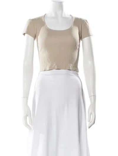 Pre-owned Donna Karan Crew Neck Short Sleeve Top In Neutral