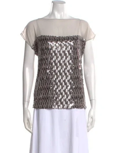 Pre-owned Donna Karan Crew Neck Short Sleeve Top W/ Tags In Multi