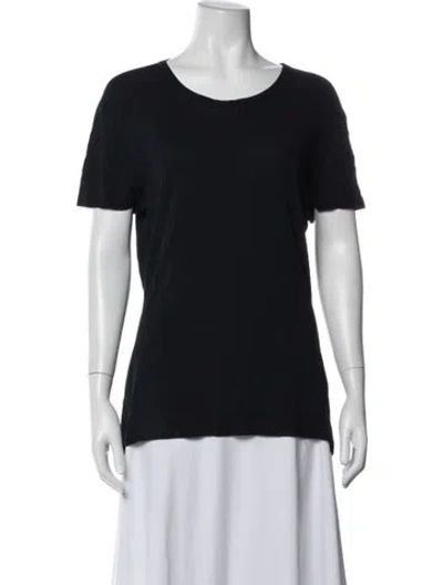 Pre-owned Donna Karan Crew Neck Short Sleeve T-shirt In Blue