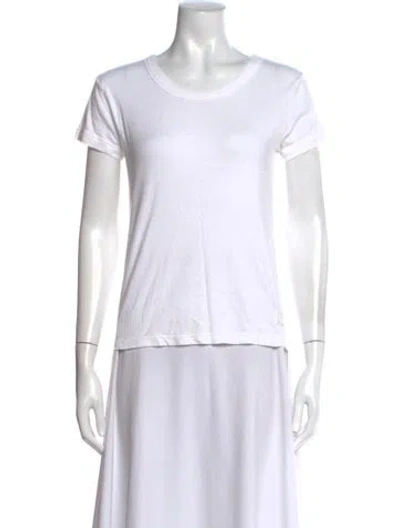 Pre-owned Donna Karan Crew Neck Short Sleeve T-shirt In White