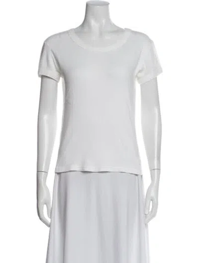 Pre-owned Donna Karan Crew Neck Short Sleeve T-shirt In White