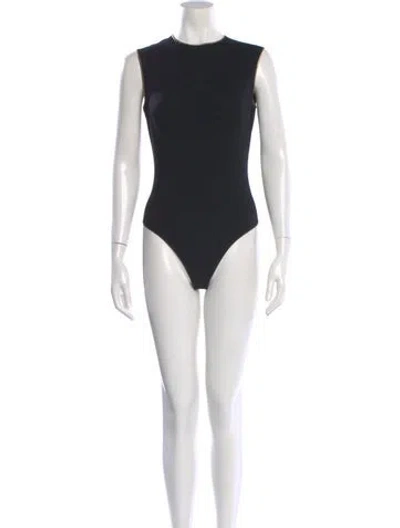 Pre-owned Donna Karan Crew Neck Sleeveless Bodysuit W/ Tags In Black