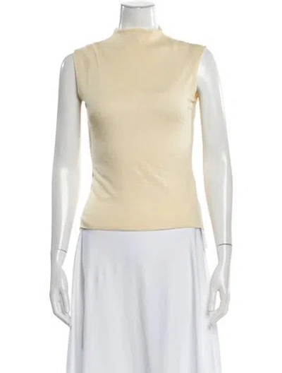 Pre-owned Donna Karan Crew Neck Sleeveless Top In Neutral