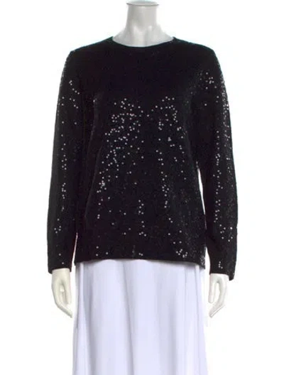 Pre-owned Donna Karan Crew Neck Sweater In Black