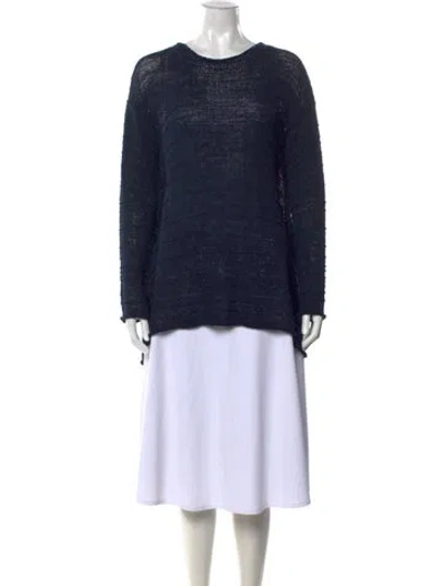 Pre-owned Donna Karan Crew Neck Sweater In Blue