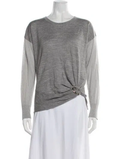Pre-owned Donna Karan Crew Neck Sweater In Gray