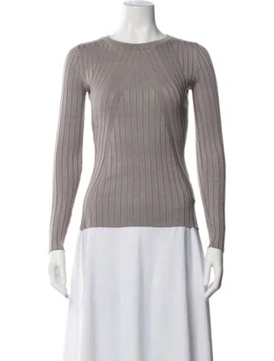 Pre-owned Donna Karan Crew Neck Sweater In Grey