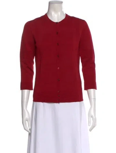 Pre-owned Donna Karan Crew Neck Sweater In Red