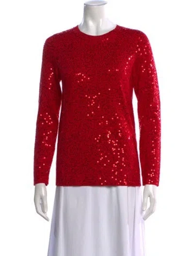 Pre-owned Donna Karan Crew Neck Sweater In Red