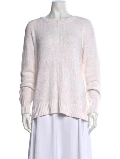 Pre-owned Donna Karan Crew Neck Sweater In White