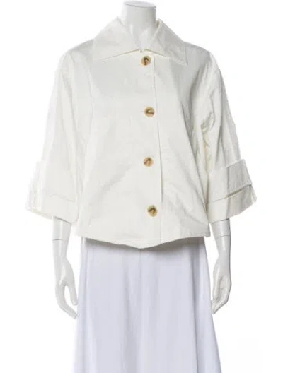 Pre-owned Donna Karan Denim Jacket In White