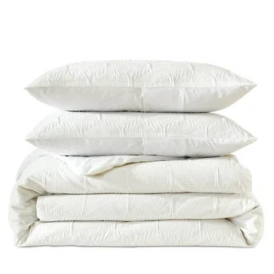 Donna Karan Dkny Modern Hexagon Duvet Set, King In White