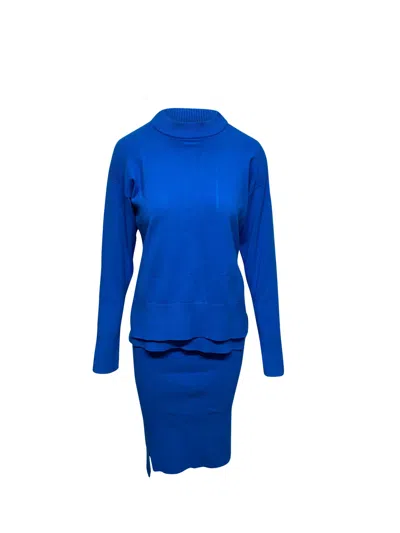 Donna Karan Dkny Sweater And Skirt Set In Blue Viscose
